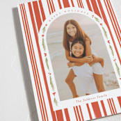 "Peppermint Stripe" - Holiday Cards in Peppermint by Robert and Stella - Detail