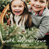 "sending all our LOVE" - Holiday Cards in Moon by Tanya Lee of Frooted Design - Detail