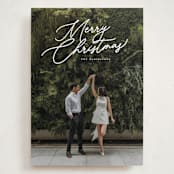 "Merry Monoline" - Holiday Cards in Snowfall by Melanie Kosuge - Front