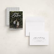 "Merry Monoline" - Holiday Cards in Snowfall by Melanie Kosuge - Assembled