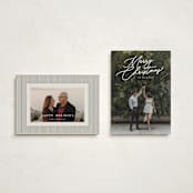 "Merry Monoline" - Holiday Cards in Snowfall by Melanie Kosuge - Photo Orientation Options