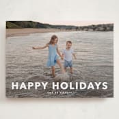 "Simple Type" - Holiday Cards in Linen by Angela Thompson - Front