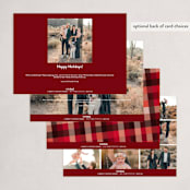 "Flannel" - Holiday Cards in Cranberry by Amy Payne - Back of Card Options
