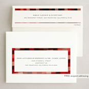 "Flannel" - Holiday Cards in Cranberry by Amy Payne - FREE Recipient Addressing