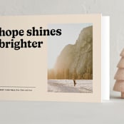 "headline" - Holiday Cards in Champagne by Annie Clark - Folded Card