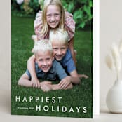 "Happy moments" - Holiday Cards in Cotton by Stacey Meacham - Folded Card