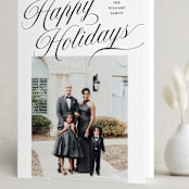 "refined" - Holiday Cards in Coal by Pixel and Hank - Folded Card