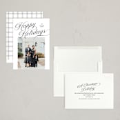 "refined" - Holiday Cards in Coal by Pixel and Hank - Assembled