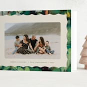 "Wavy Painted Frame" - Holiday Cards in Evergreen by Holly Whitcomb - Folded Card