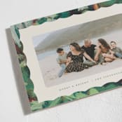 "Wavy Painted Frame" - Holiday Cards in Evergreen by Holly Whitcomb - Detail
