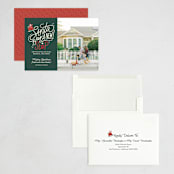 "Santa Stop" - Holiday Cards in Evergreen by Carrie ONeal - Assembled