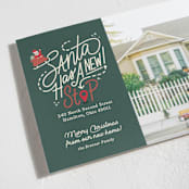 "Santa Stop" - Holiday Cards in Evergreen by Carrie ONeal - Detail