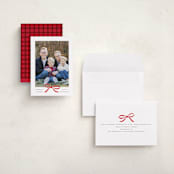 "Crimson Bow" - Holiday Cards in Crimson by Olivia Kanaley Inman - Assembled