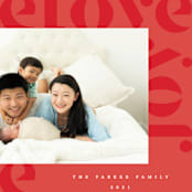 "love joy" - Holiday Cards in Holly Berry by Orasie - Detail