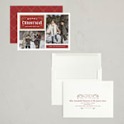 "Vintage Labels" - Holiday Cards in Cranberry by Jill Means - Assembled