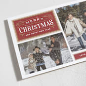 "Vintage Labels" - Holiday Cards in Cranberry by Jill Means - Detail