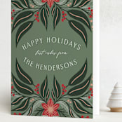 "Bold Foliage" - Holiday Cards in Pine by Katharine Watson - Folded Card