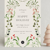"Botanical Garden" - Holiday Cards in Eucalyptus by Sarah Knight - Front