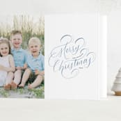 "Wonder Winterland" - Holiday Cards in Twilight by Up Up Creative - Folded Card