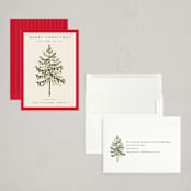 "Vintage Spruce" - Holiday Cards in Poinsettia by Amy Kross - Assembled