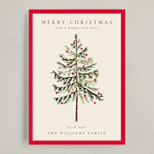 "Vintage Spruce" - Holiday Cards in Poinsettia by Amy Kross - Full Design