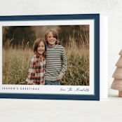 "Ribbon Frame" - Holiday Cards in Glacier by Carolyn MacLaren - Folded Card