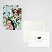 "Peace Greenery" - Holiday Cards in Wintermint by Julia Mehoke - Assembled