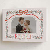 "Joyful-Bow" - Holiday Cards in Crimson by BR Designs - Folded Card