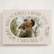 "merry little Christmas time" - Holiday Cards in Linen by Karidy Walker - Front