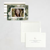 "Winter Peonies" - Holiday Cards in Wintergreen by Kelly Ventura - Assembled