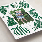 "Bauble & Bow" - Holiday Cards in Fir by Corinne Malesic - Detail