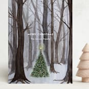 "Silent Night Woods" - Holiday Cards in Winter by Karina Racz - Front