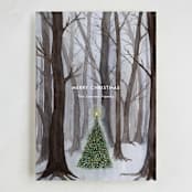 "Silent Night Woods" - Holiday Cards in Winter by Karina Racz - Full Design
