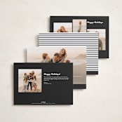 "Border" - Holiday Cards in Charcoal by JoAnn Jinks - Back of Card Options