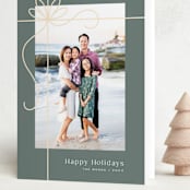 "Gilded Ribbon" - Holiday Cards in Dusk by Michelle Taylor - Folded Card