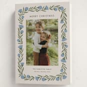 "wreath wrap" - Holiday Cards in Blue Spruce by Jen Owens - Folded Card
