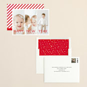 "More the Merrier" - Holiday Cards in Berry by chica design - Assembled