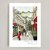"City Sidewalks" - Holiday Cards in Crimson by Susan Moyal - Full Design