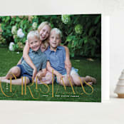 "Christ Mas" - Holiday Cards in Golden by Sarah Brown - Folded Card