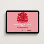 "ugly sweater" - Online Holiday Party Invitations in Fuchsia by Jennifer Lew - Desktop layout