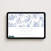 "Dreamy Toile" - Online Holiday Party Invitations in Blueberry by Teju Reval - Desktop layout
