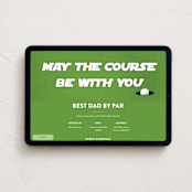 "May the course be with you" - Online Holiday Party Invitations in Tennis Ball by Becky Nimoy - Desktop layout