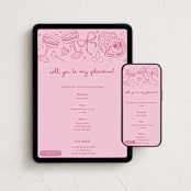 "Be My Galentine" - Online Holiday Party Invitations in Blush by Mollie McLoughlin - Mobile + desktop layout