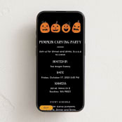 "Pumpkin Halloween" - Online Holiday Party Invitations in Midnight by Angela Garrick - Mobile layout