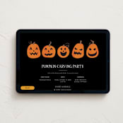 "Pumpkin Halloween" - Online Holiday Party Invitations in Midnight by Angela Garrick - Desktop layout