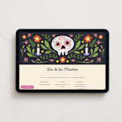 "Sugar Skull Soirée" - Online Holiday Party Invitations in Petal by Ana Sharpe - Desktop layout