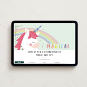 "unicorno" - Online Kids Birthday Invitations in Bubblegum by peetie design - Desktop layout