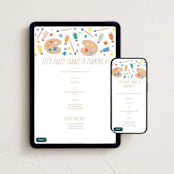 "let's pARTy!" - Online Kids Birthday Invitations in Frost by Ellen Schlegelmilch - Mobile + desktop layout