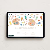 "let's pARTy!" - Online Kids Birthday Invitations in Frost by Ellen Schlegelmilch - Desktop layout