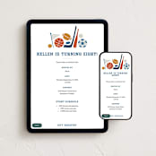 "Game Day" - Online Kids Birthday Invitations in Navy by Jessie Steury - Mobile + desktop layout
